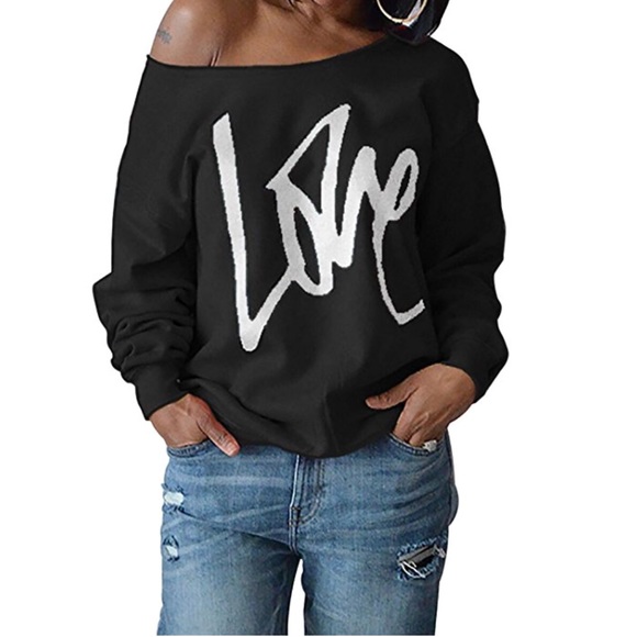 Sweaters - Beautiful women love sweat shirt letters print
